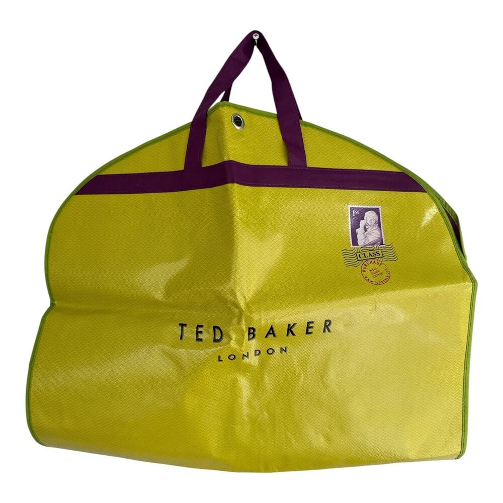 Ted Baker London 1st Class Foldable Zip Garment Travel Bag Chartreuse & Purple
